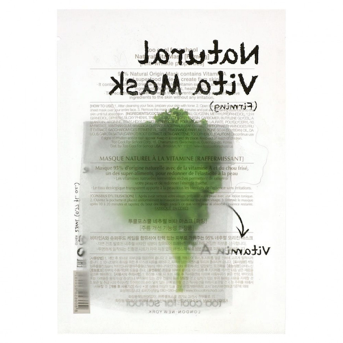 Too Cool for School, Natural Vita Beauty Mask (укрепляющая) с витамином A и капустой, 1 шт., 23 мл (0,77 жидк. Унции) #1