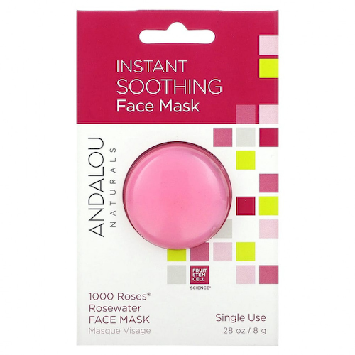 Andalou Naturals, мгновенное успокоение, маска лица с розовой водой 1000 Roses, 8 г (0,28 унции) #1