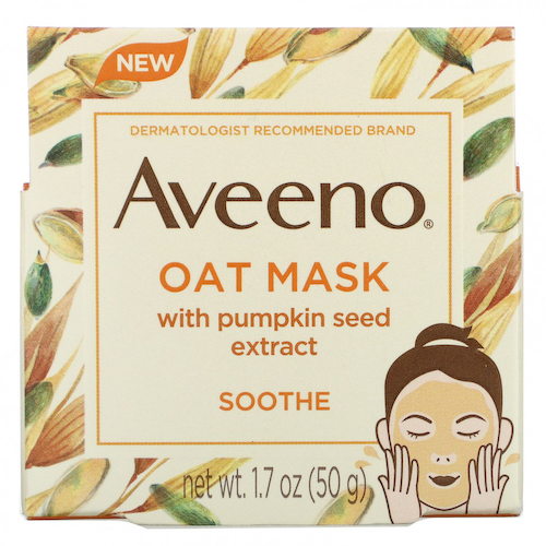 Aveeno, овсяная косметическая маска с экстрактом тыквенных семечек, успокаивающая, 50 г (1,7 унции) #1