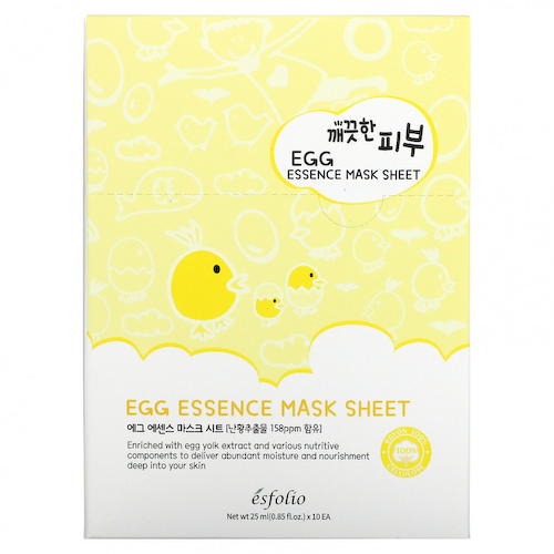 Esfolio, Тканевая маска для лица Egg Essence, 10 шт., 25 мл (0,85 жидк. Унции) #1
