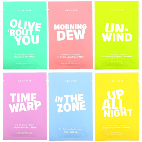 I Dew Care, Let's Get Sheet Faced, 14 Day Sheet Mask Set, 0.67 fl oz (20 ml) Each #1