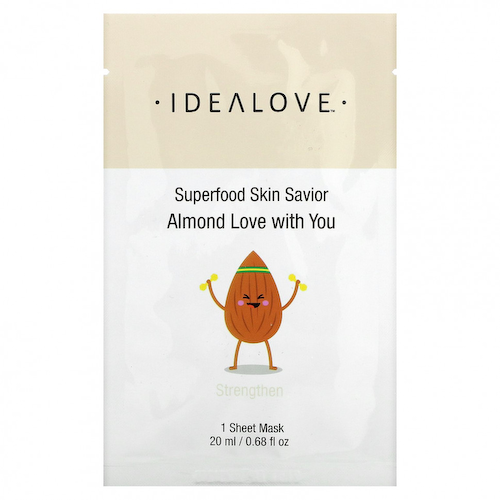 Idealove, Superfood Skin Savior, Almond Love with You, 1 тканевая маска, 20 мл (0,68 жидк. Унции) #1