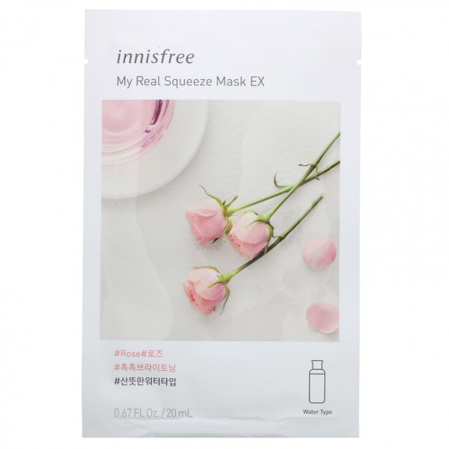 Innisfree, My Real Squeeze Beauty Mask EX, тканевая маска с розой, 1 шт., 20 мл (0,67 жидк. унции) #1