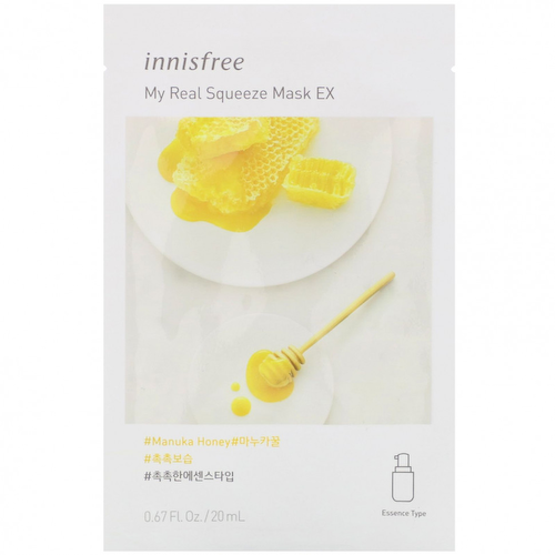 Innisfree, My Real Squeeze Beauty Mask EX, тканевая маска с медом манука, 1 шт., 20 мл (0,67 жидк. унции) #1