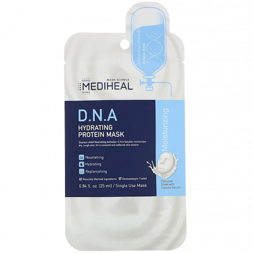 Mediheal, D.N.A, тканевая увлажняющая протеиновая маска, 1 шт., 25 мл (0,84 жидк. унции) #1