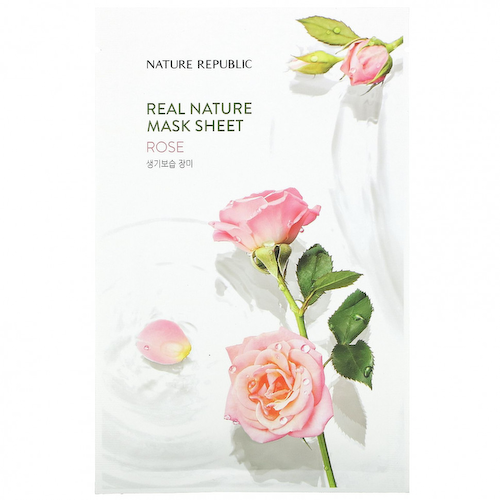 Nature Republic, Real Nature Beauty Mask Sheet, Rose, 1 шт., 23 мл (0,77 жидк. Унции) #1