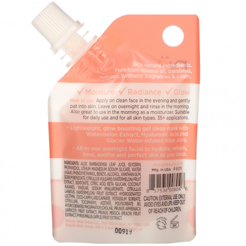 Nugg, Face and Sleep Mask, Watermelon & Hyaluronic Acid, 1.1 fl oz (35 ml) #1
