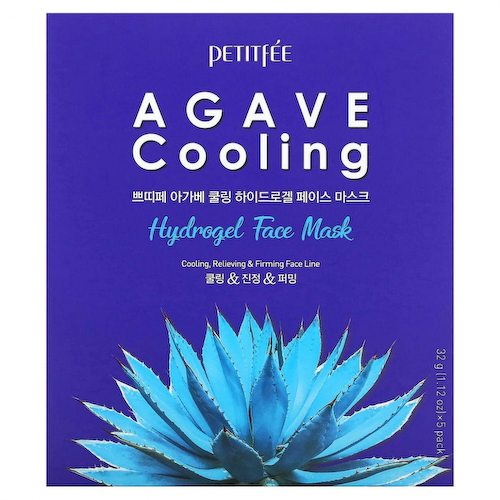 Petitfee, Agave Cooling, гидрогелевая маска для лица, 5 шт. по 32 г (1,12 унции) #1