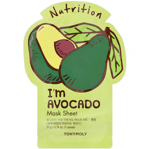 Tony Moly, I'm Avocado, питательная тканевая маска, 1 шт., 21 г (0,74 унции) #1