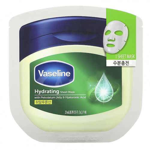 Vaseline, увлажняющая тканевая маска с вазелином и гиалуроновой красота, 1 шт, 23 мл (0,78 жидк. унции) #1