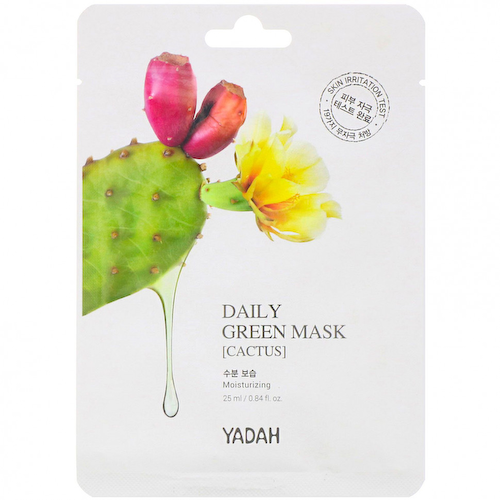 Yadah, Daily Green Mask, ежедневная тканевая маска с кактусом, 25 мл (0,84 жидк. унции) #1