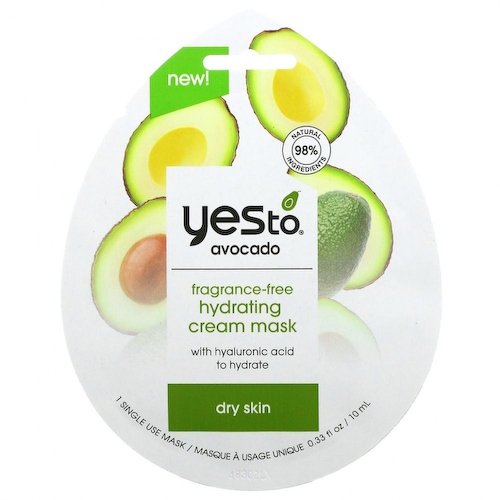 Yes To, Avocado, увлажняющая крем-маска для красоты, без отдушек, 1 шт., 10 мл (0,33 жидк. Унции) #1
