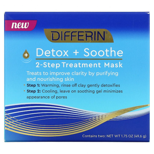 Differin, Detox + Soothe, 2-Step Beauty Treatment Mask, 1.75 oz (49.6 g) #1