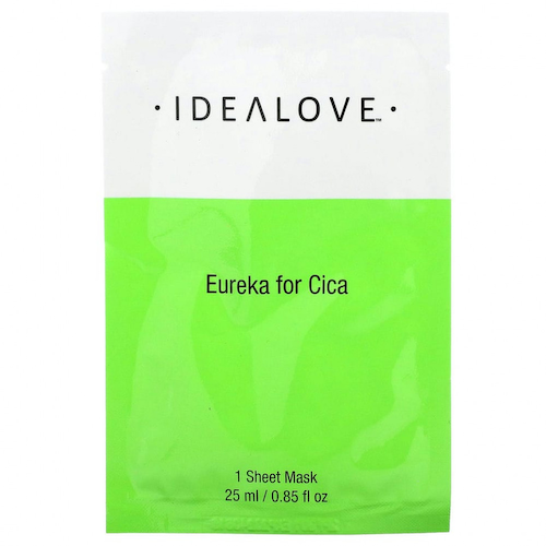 Idealove, Eureka for Cica, тканевая косметическая маска с экстрактом готу кола, 1 шт., 25 мл (0,85 жидк. унции) #1