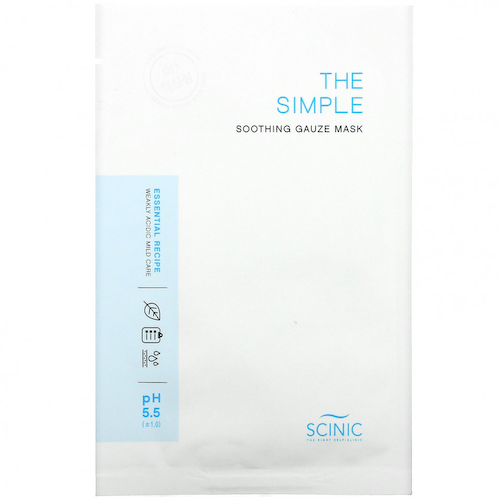 Scinic, The Simple Soothing Gauze Beauty Mask, pH 5,5, 1 маска #1