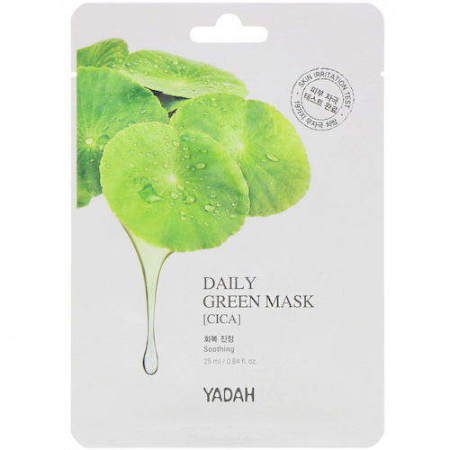Yadah, Daily Green Mask, ежедневная тканевая маска с готу кола, 25 мл (0,84 жидк. унции) #1