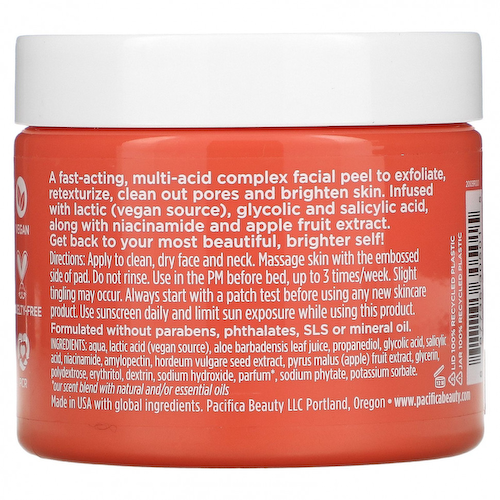 Pacifica, Glow Baby, Осветляющие подушечки для пилинга, 60 подушечек All Natural #1