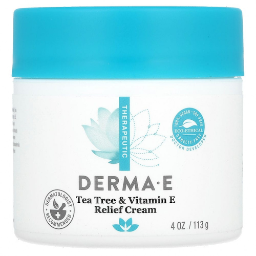 Derma E, Успокаивающий крем с маслом чайного дерева и витамином Е, 113 г (4 унции) #1