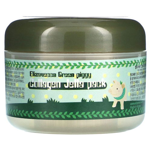 Elizavecca, Green Piggy, коллагеновая желеобразная маска для лица, 3,53 унции (100 г) #1