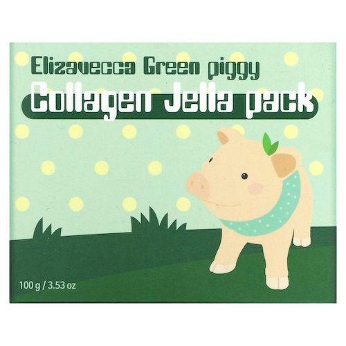 Elizavecca, Green Piggy, коллагеновая желеобразная маска для лица, 3,53 унции (100 г) #1