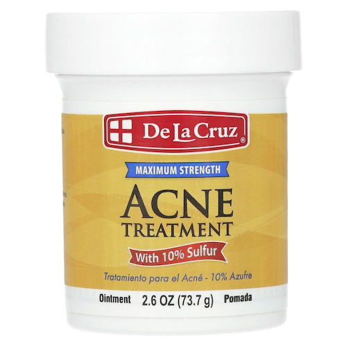 De La Cruz, мазь для лечения акне с 10% серой, максимальная эффективность, 73,7 г (2,6 унции) #1