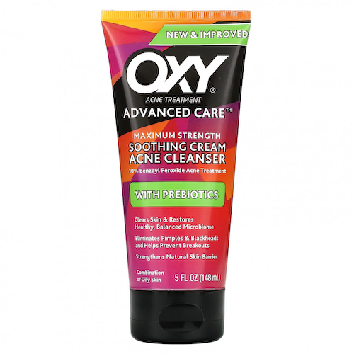 Oxy Skin Care, Успокаивающий крем для очищения от акне с пребиотиками, максимальная сила действия, 148 мл (5 жидк. Унций) #1