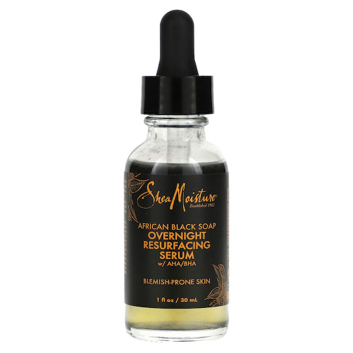 SheaMoisture, African Black Soap, ночная восстанавливающая сыворотка с AHA / BHA, 30 мл (1 жидк. Унция) #1