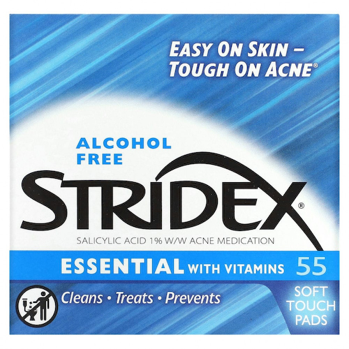Stridex, Single-Step Acne Control, не содержащие спирта , 55 мягких салфеток, 4.21 в каждой #1