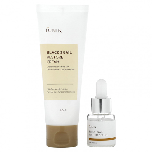 iUNIK, Black Snail Edition Skin Care Set, Cream & Mini Serum, 2 Piece Set #1