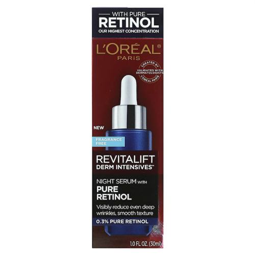 L'Oréal, Revitalift Derm Intensives, ночная сыворотка с чистым ретинолом, без отдушек, 30 мл (1 жидк. Унция) #1
