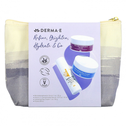 Derma E, Refine, Brighten, Hydrate & Go Kit, набор из 4 предметов #1