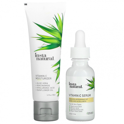 InstaNatural, Осветление кожи Vitamin C Essentials, набор сыворотки и увлажняющего крема Discovery, 1 набор #1