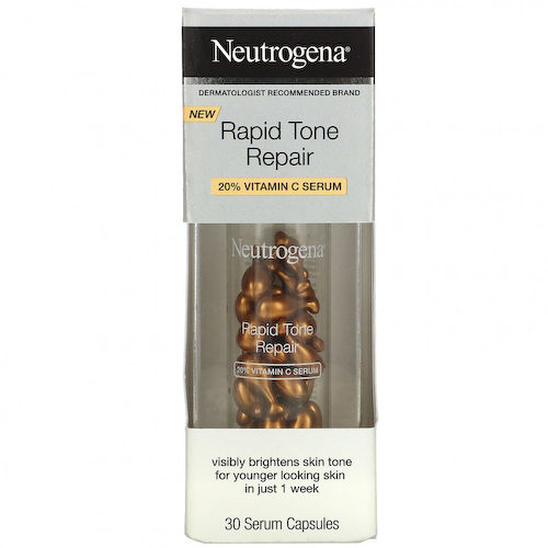 Neutrogena, быстрое выравнивание тона кожи, 20% сыворотка с витамином C, 30 капсул с сывороткой #1