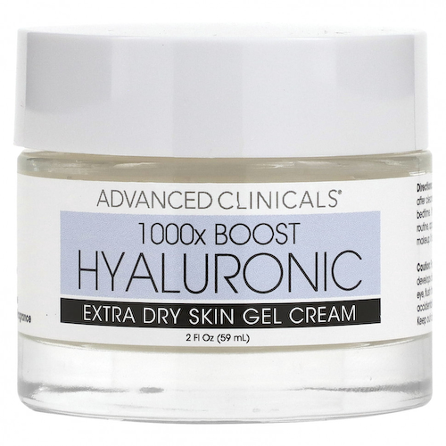 Advanced Clinicals, 1000X Boost Hyaluronic, Extra Dry Skin Gel Cream, Fragrance Free, 2 fl. oz. (59 ml) #1
