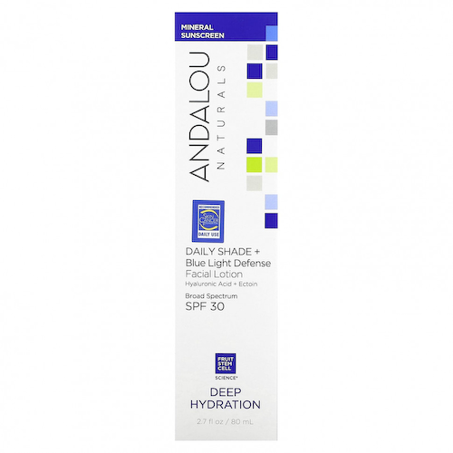 Andalou Naturals, Daily Shade + лосьон для лица, защита от синего света, SPF 30, глубокое увлажнение, 80 мл (2,7 жидк. Унции) #1