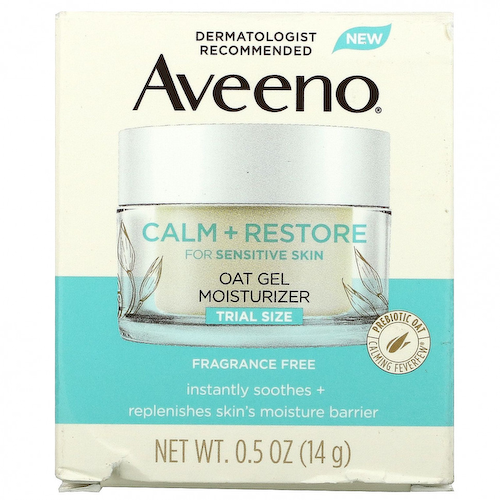 Aveeno, Calm + Restore, Увлажняющий гель из овса, без отдушек, пробный размер, 0,5 унции (14 г) #1