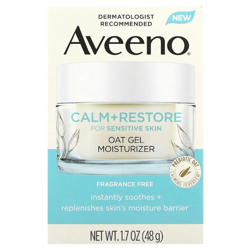 Aveeno, Calm + Restore, увлажняющий гель-крем с овсом, без отдушек, 48 г (1,7 унции) #1