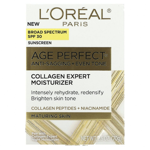 L'Oréal, Age Perfect Anti-Sagging + Even Tone, экспертное увлажняющее средство с коллагеном, SPF 30, 70 г (2,5 унции) #1