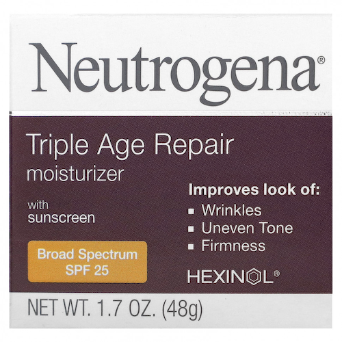Neutrogena, Triple Age Repair, увлажняющее средство с солнцезащитным кремом, широкого спектра действия, SPF 25, 48 г (1,7 унции) #1