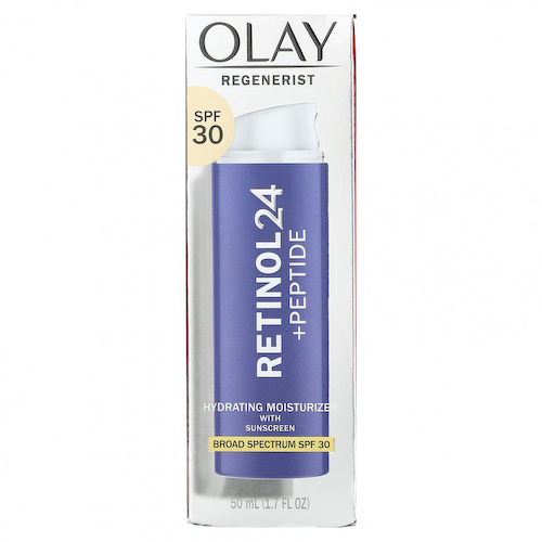 Olay, Regenerist, ретинол 24 + пептид, увлажняющее увлажняющее средство с солнцезащитным кремом, SPF 30, 50 мл (1,7 жидк. Унции) #1