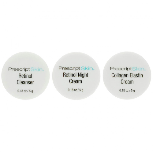 PrescriptSkin, набор пробников с ретинолом, 3 профессиональных средства с антивозрастным эффектом, 3 баночки по 5 г (0,18 унции) #1