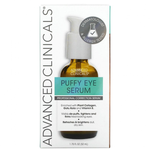 Advanced Clinicals, Puffy Eye Serum, профессиональная корректирующая сыворотка, 52 мл (1,75 жидк. Унции) #1