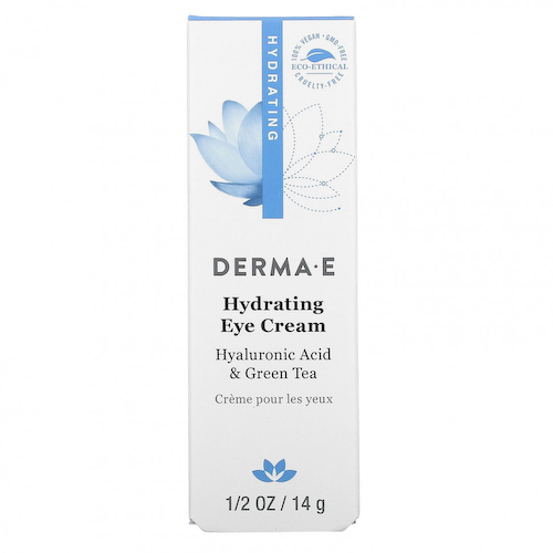 Derma E, увлажняющий крем для области вокруг глаз с гиалуроновой кислотой и зеленым чаем, 14 г (1/2 унции) #1