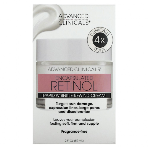 Advanced Clinicals, Encapsulated Retinol, Rapid Wrinkle Rewind Cream, Fragrance Free, 2 fl oz (59 ml) #1