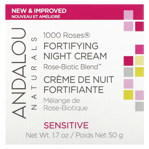 Andalou Naturals, 1000 Roses, укрепляющий ночной крем, для чувствительной кожи, 50 г (1,7 унции) #1