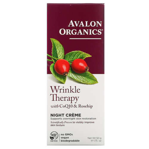 Avalon Organics, CoQ10 Repair, ночной крем против морщин, 1,75 унции (50 г) #1