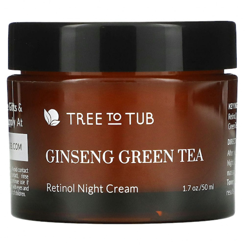 Tree To Tub, Нежный антивозрастной ночной крем с ретинолом для чувствительной кожи, женьшень и зеленый чай, 50 мл (1,7 жидк. Унции) #1