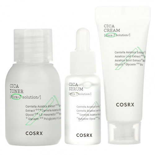 Cosrx, Cica-7 Relief, набор с готу колой, для чувствительной кожи, набор из 3 предметов #1