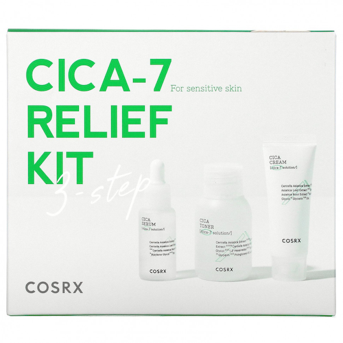 Cosrx, Cica-7 Relief, набор с готу колой, для чувствительной кожи, набор из 3 предметов #1