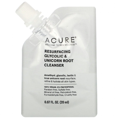 Acure, Resurfacing Glycolic & Unicorn Root Cleanser, 0.67 fl oz (20 ml) #1